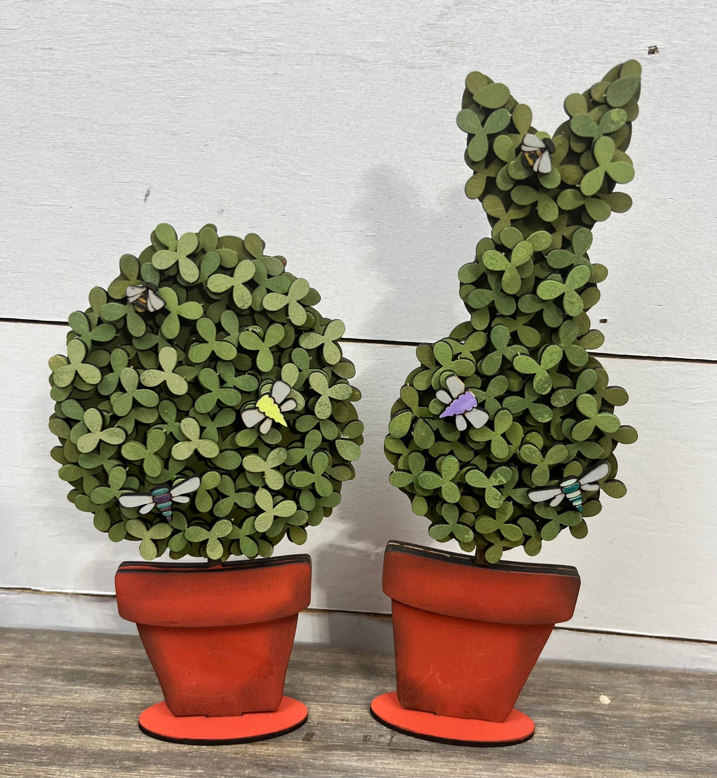 Spring Egg and Bunny Topiary Shelf Sitters