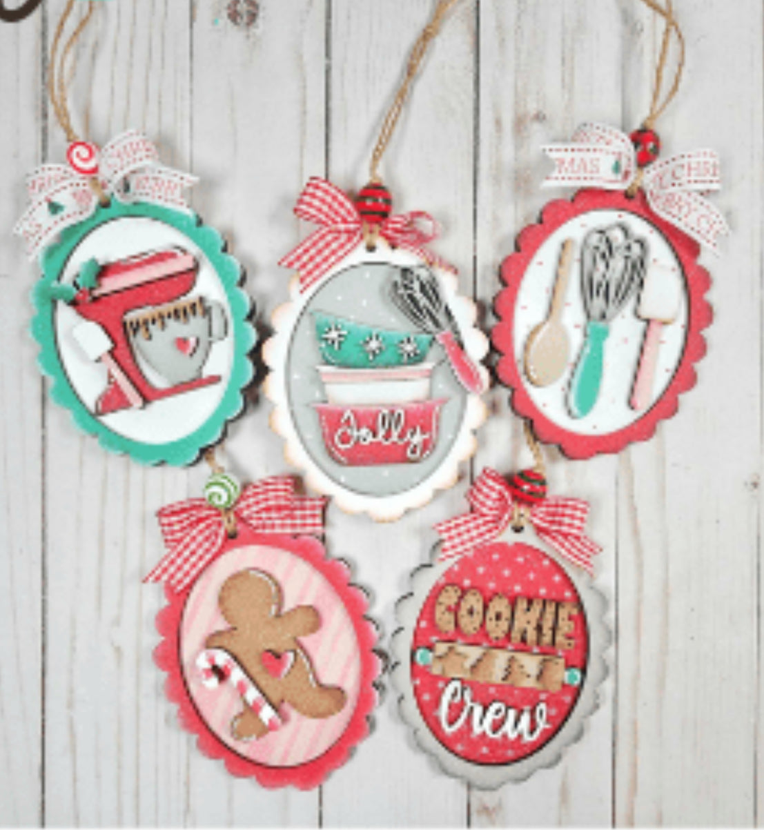 BAKING SPIRITS BRIGHT CHRISTMAS ORNAMENTS