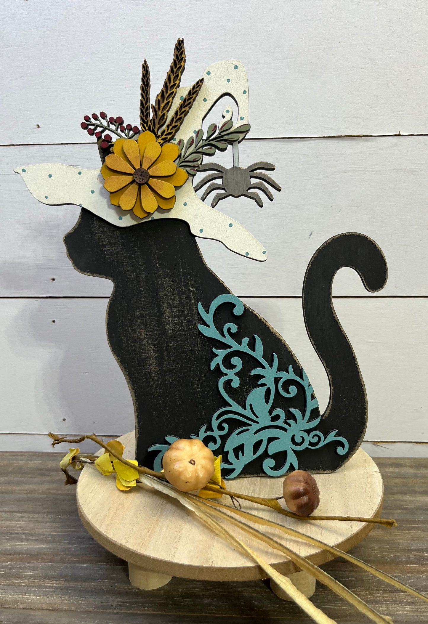 FLORAL FALL WITCH CAT