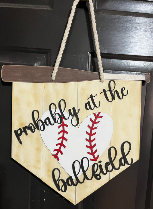 BASEBALL/SOFTBALL DOOR HANGER
