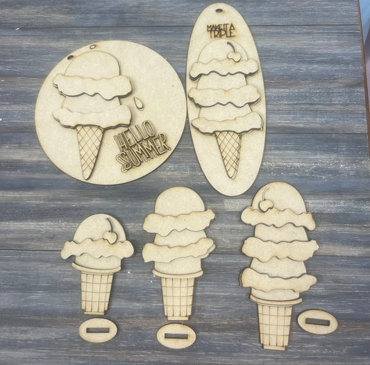 ICE CREAM CONES AND SIGNS