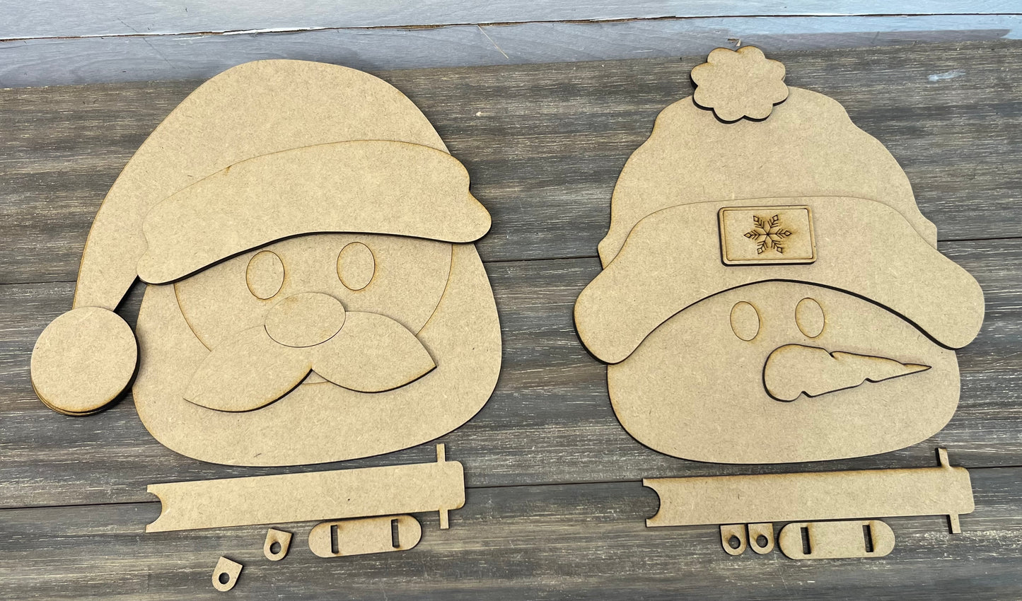 SANTA AND SNOWMAN SHELF SITTERS