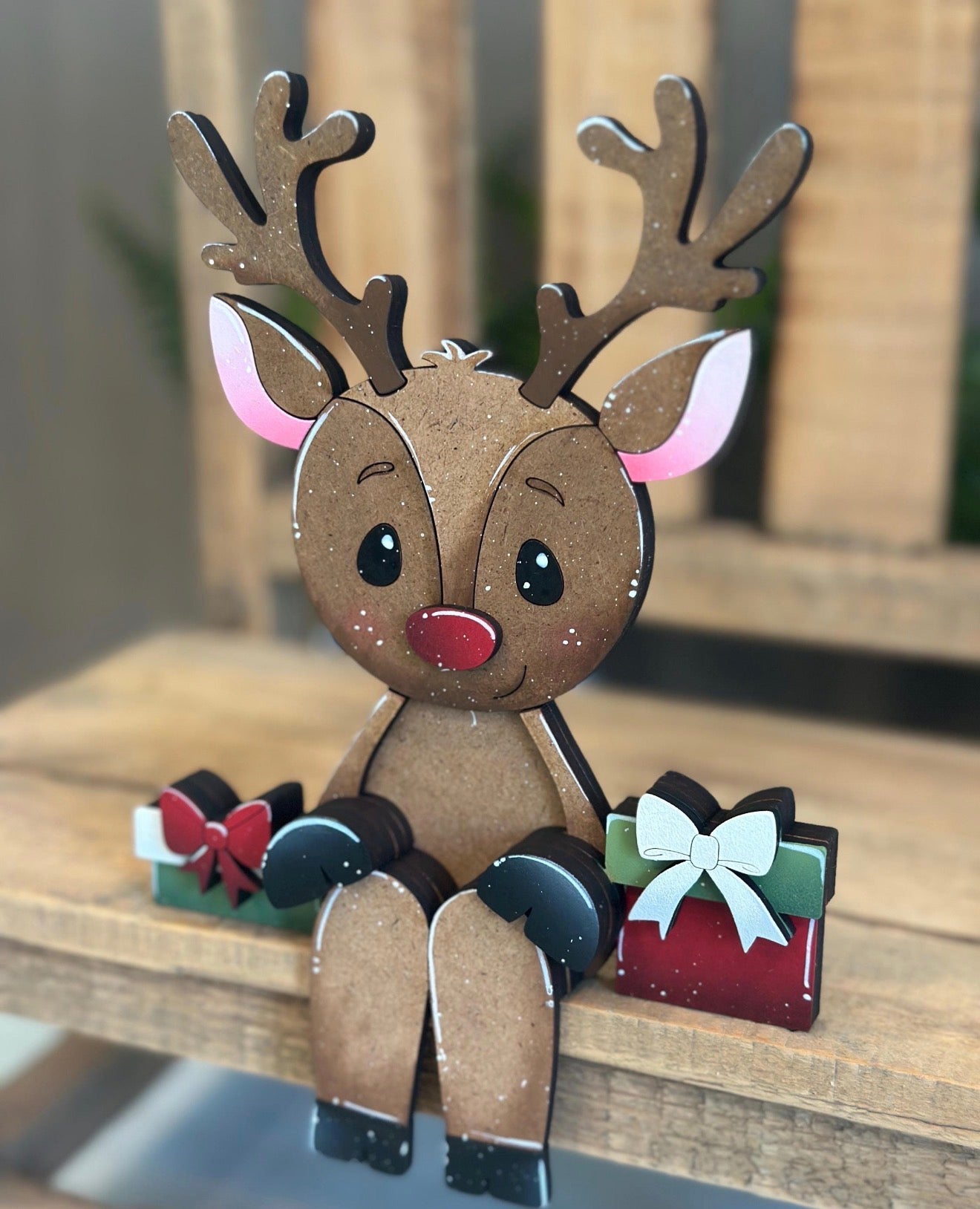BENCH SHELF, SANTA CHAIR AND WITCH CHAIR W/ HANGING SITTERS