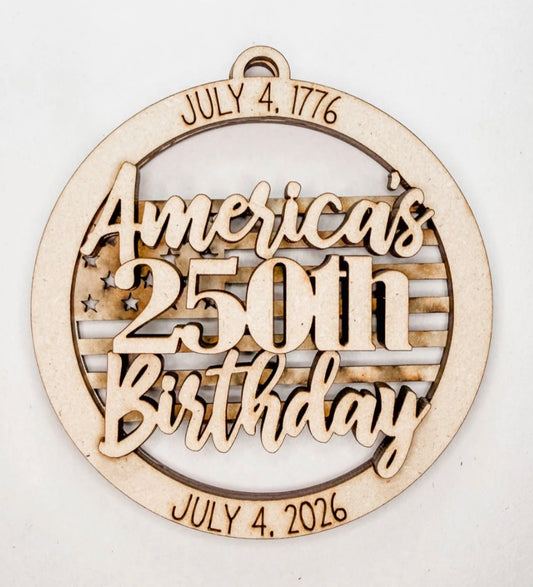 AMERICA'S  250TH BIRTHDAY ORNAMENT
