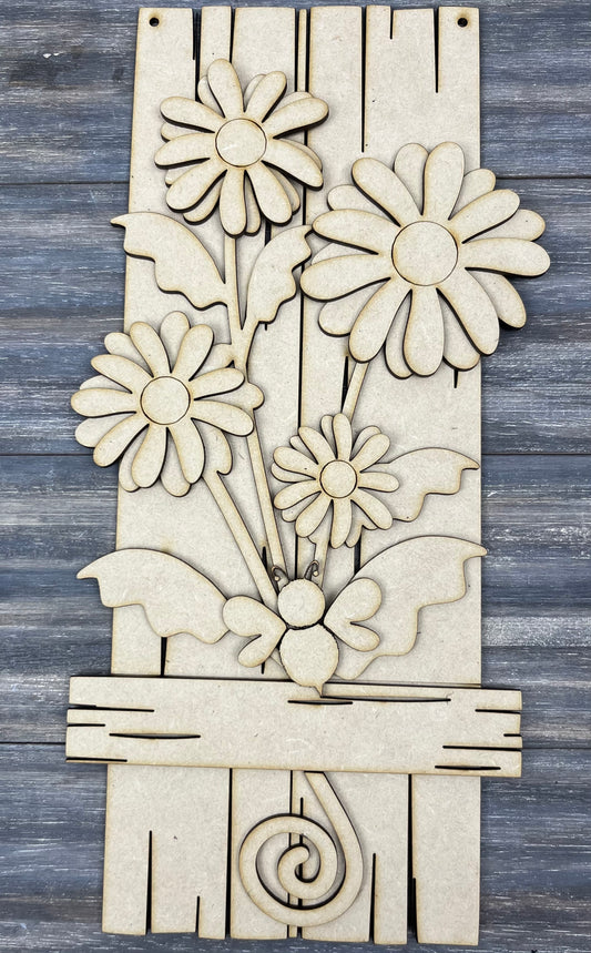 Daisy Bouquet Plank Leaner