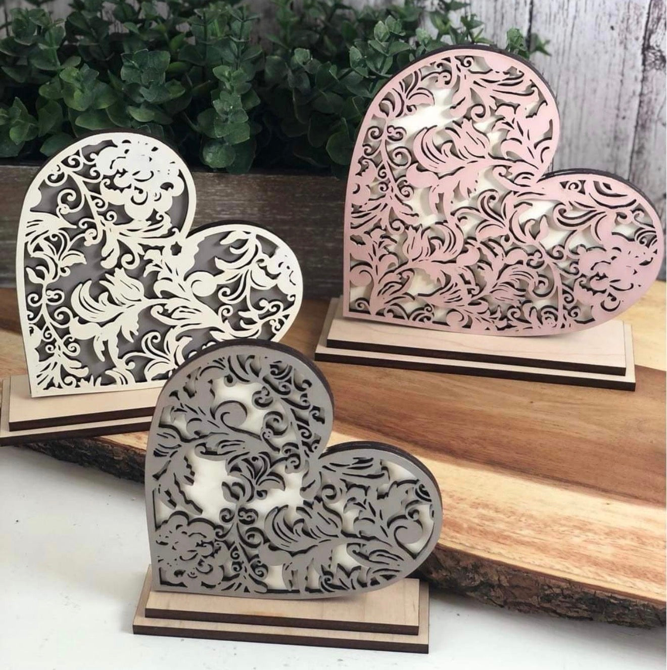 Flourish Farmhouse Style Hearts Set