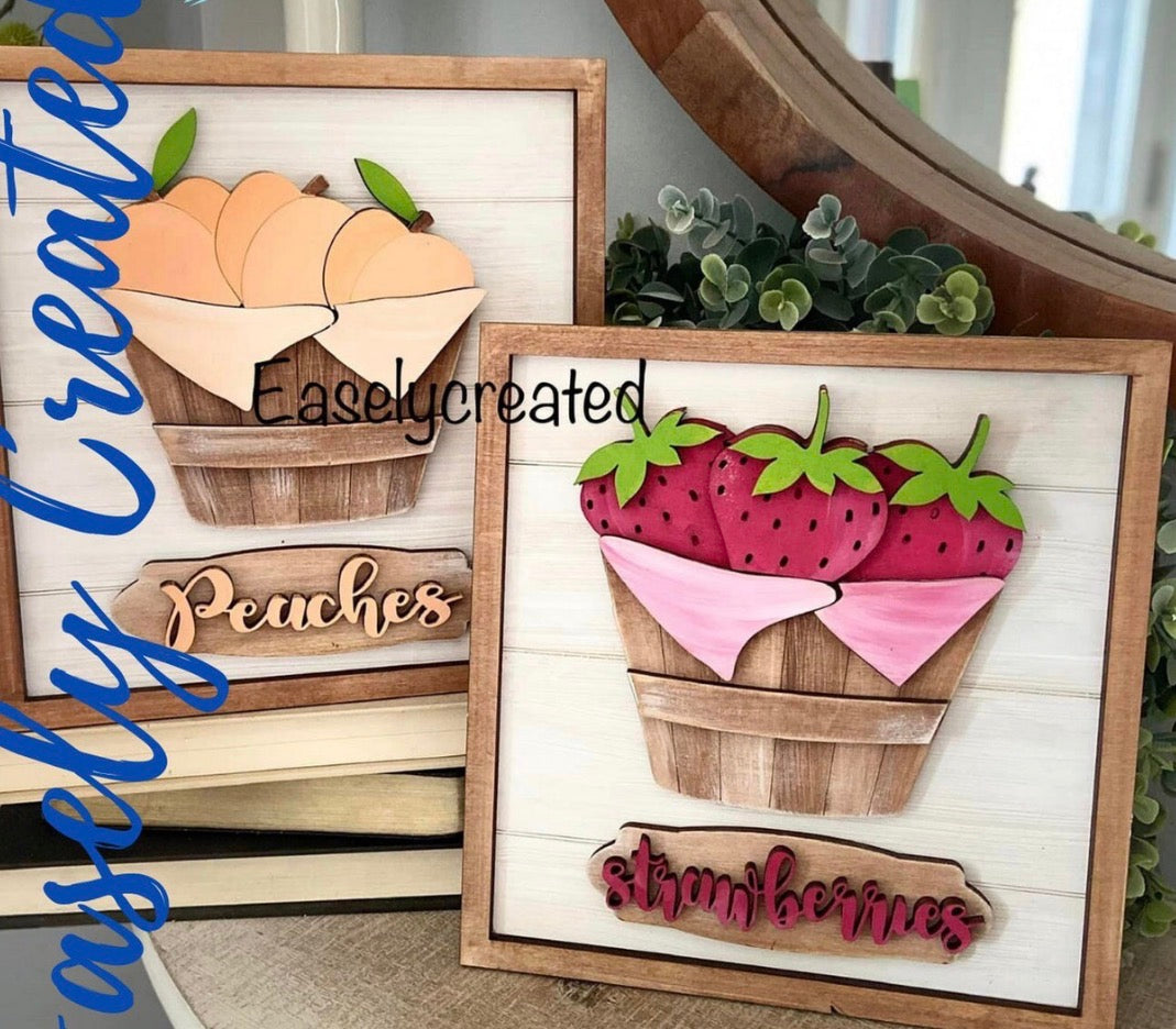STRAWBERRY AND PEACH SIGNS