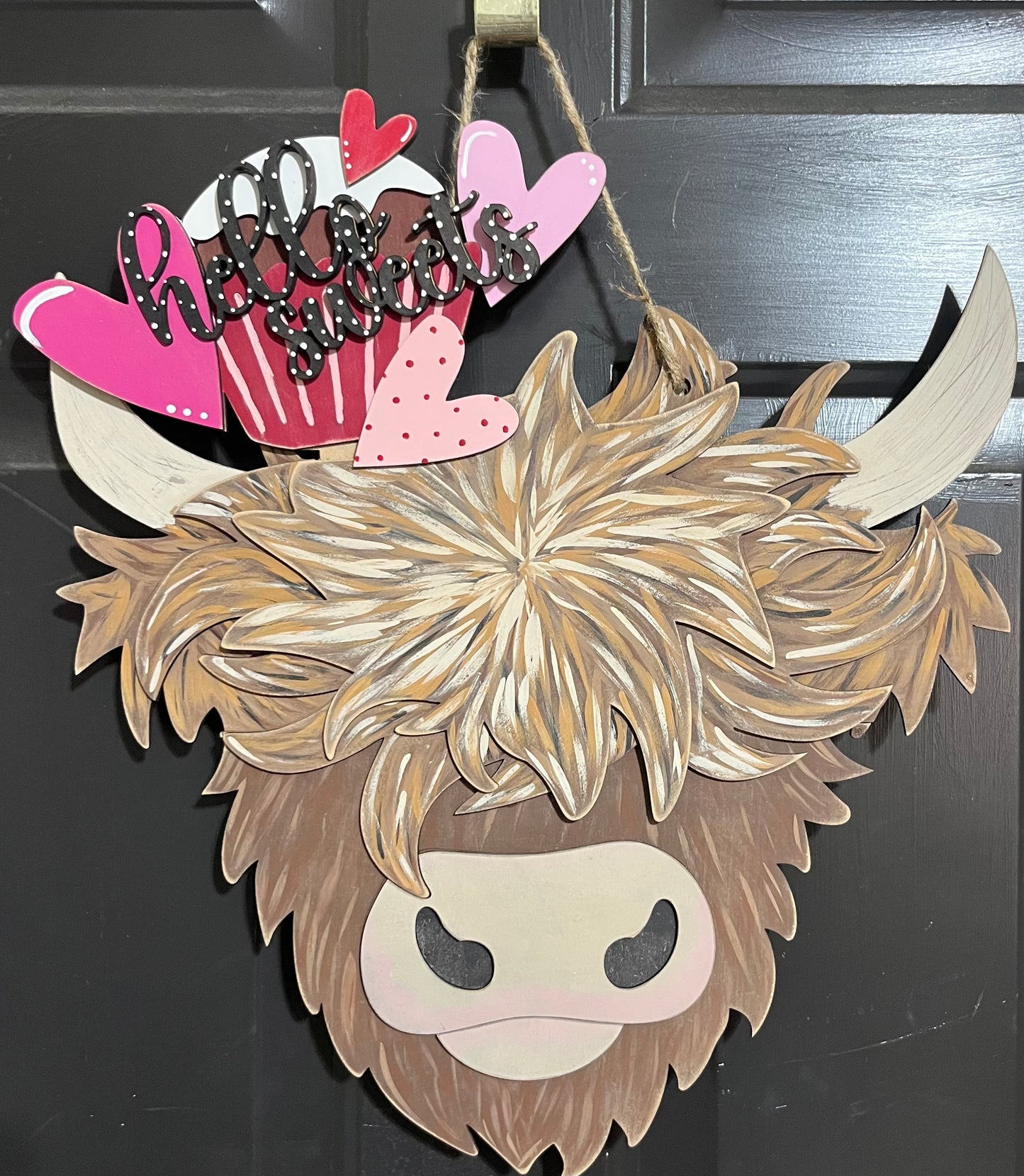 INTERCHANGEABLE HIGHLAND COW DOOR HANGER AND INSERTS