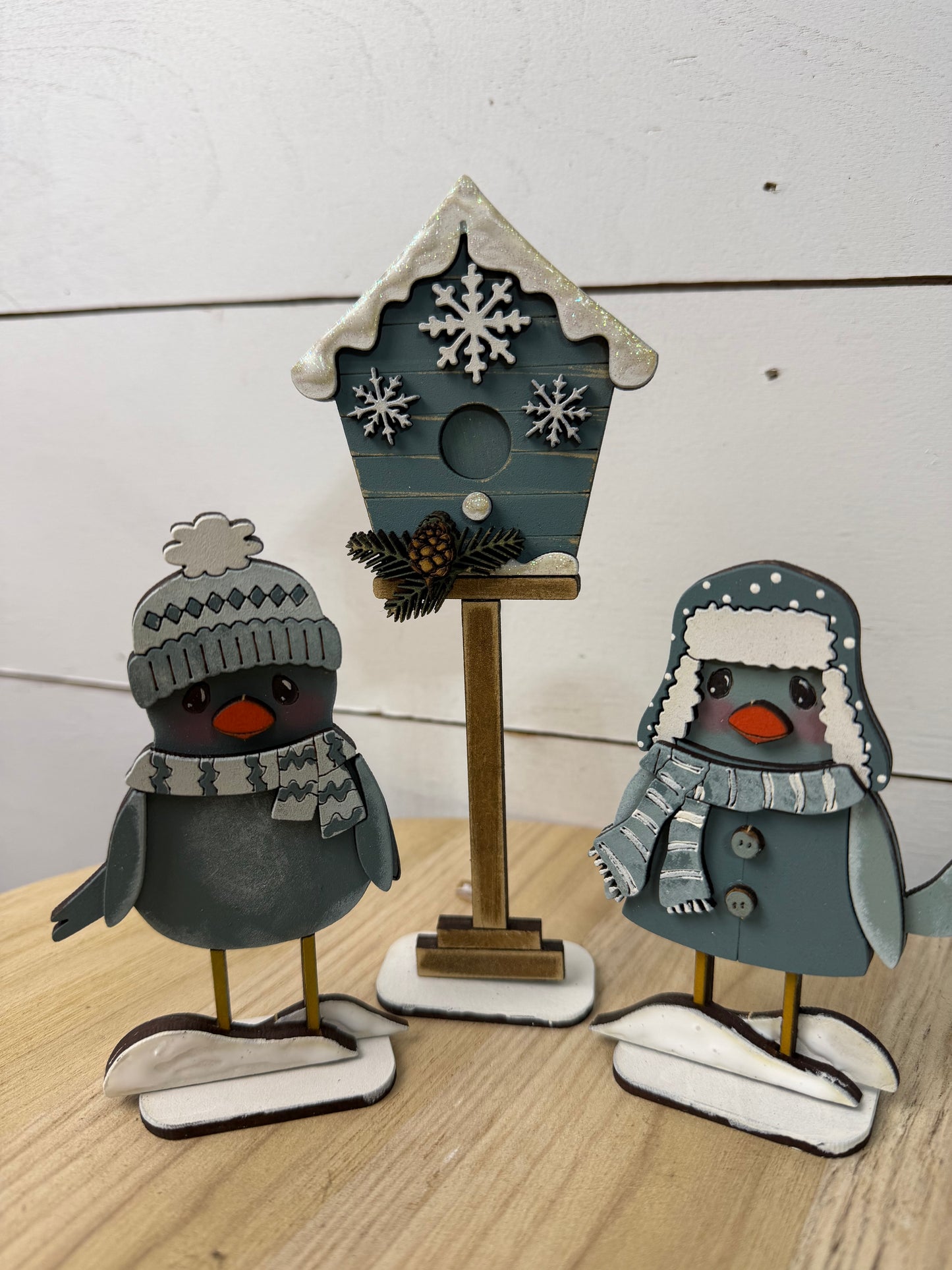 WINTER BIRDS AND BIRD HOUSE