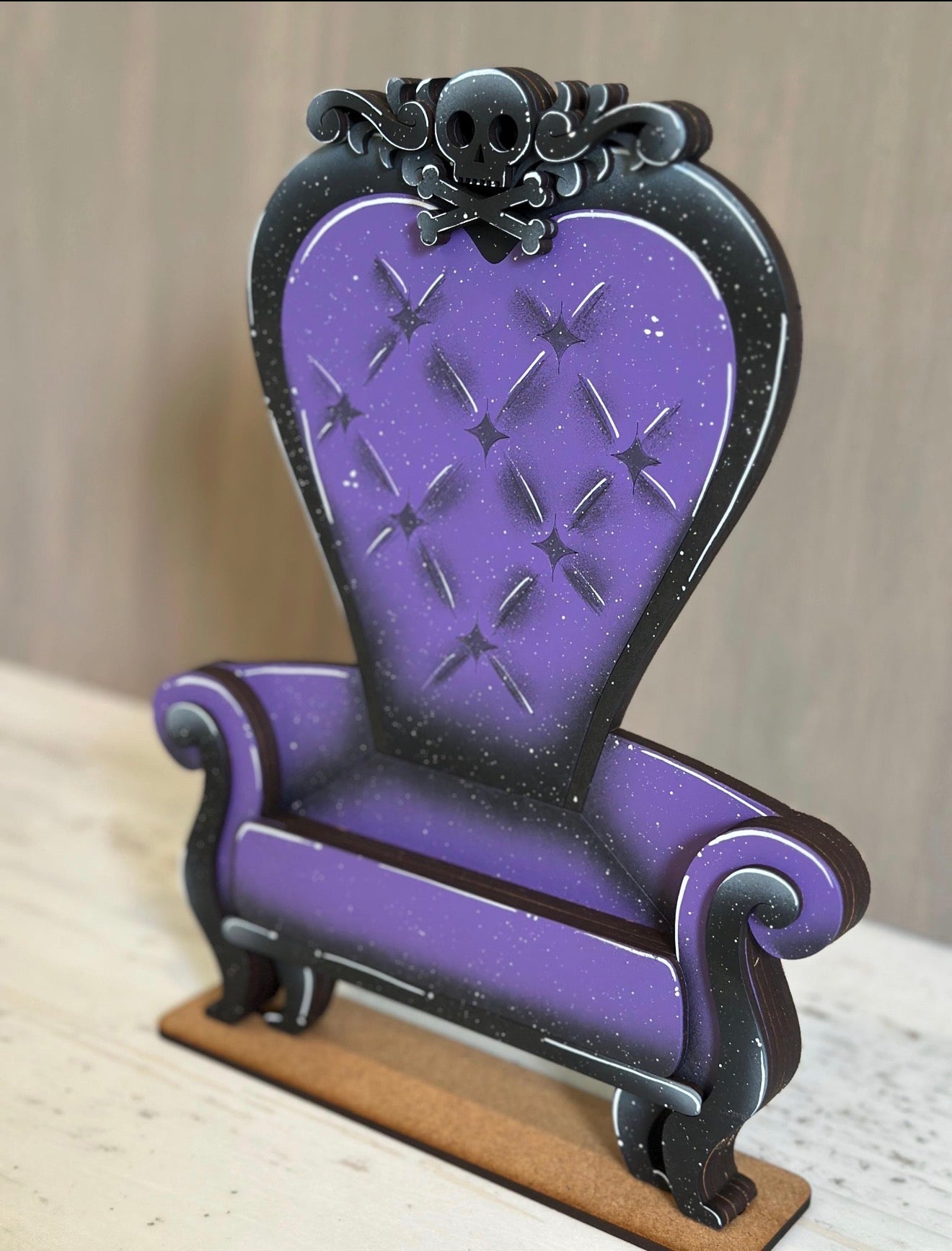 BENCH SHELF, SANTA CHAIR AND WITCH CHAIR W/ HANGING SITTERS