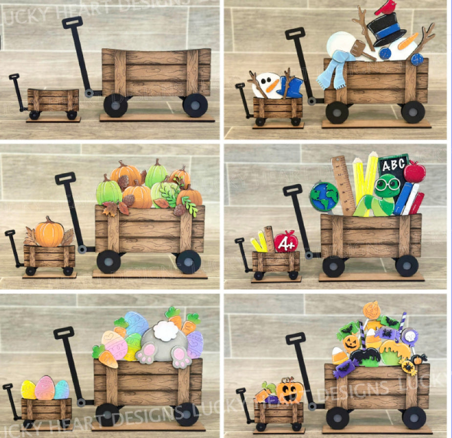 Apple Basket, Bushel Basket, Crate, Wagon, House, Witch Cauldron  and Words