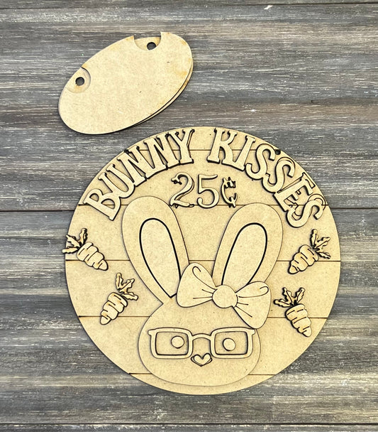 Bunny Kisses 6" sign