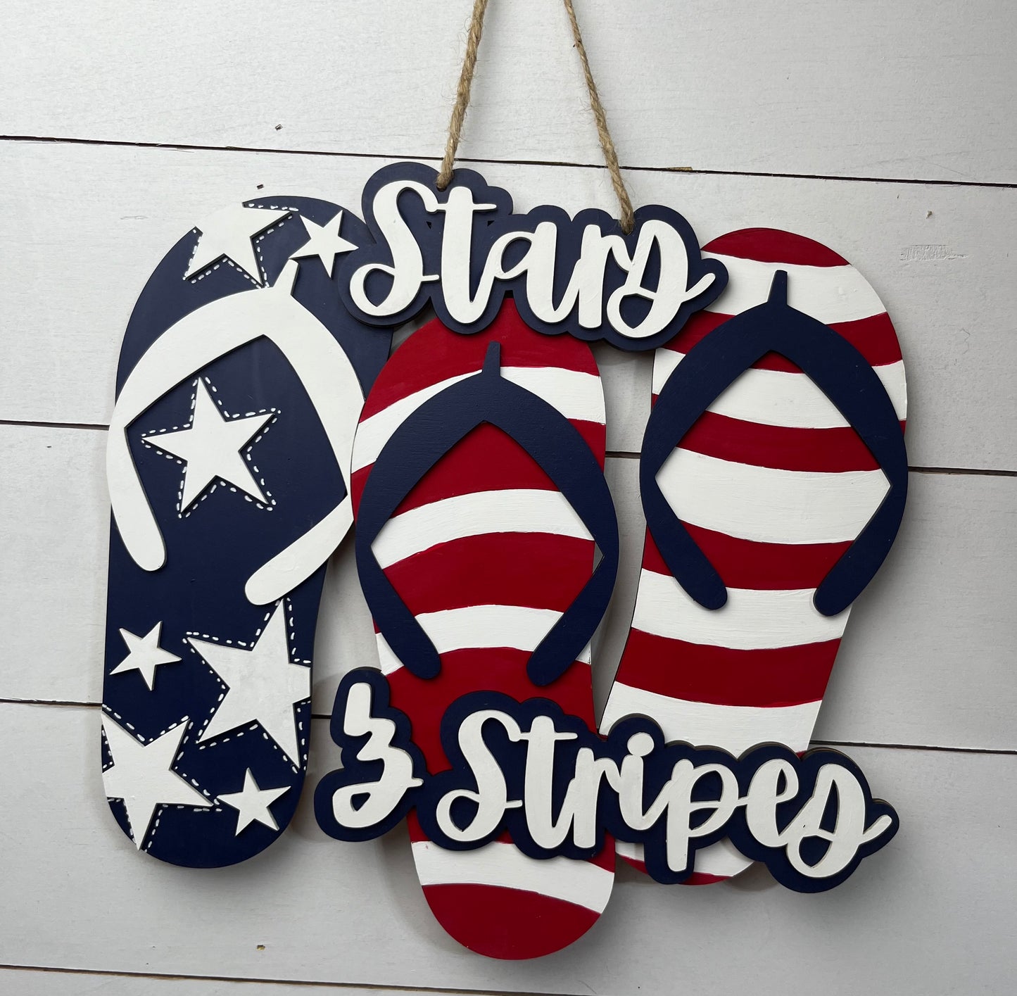 Stars and Stripes Flip Flop Door Hanger