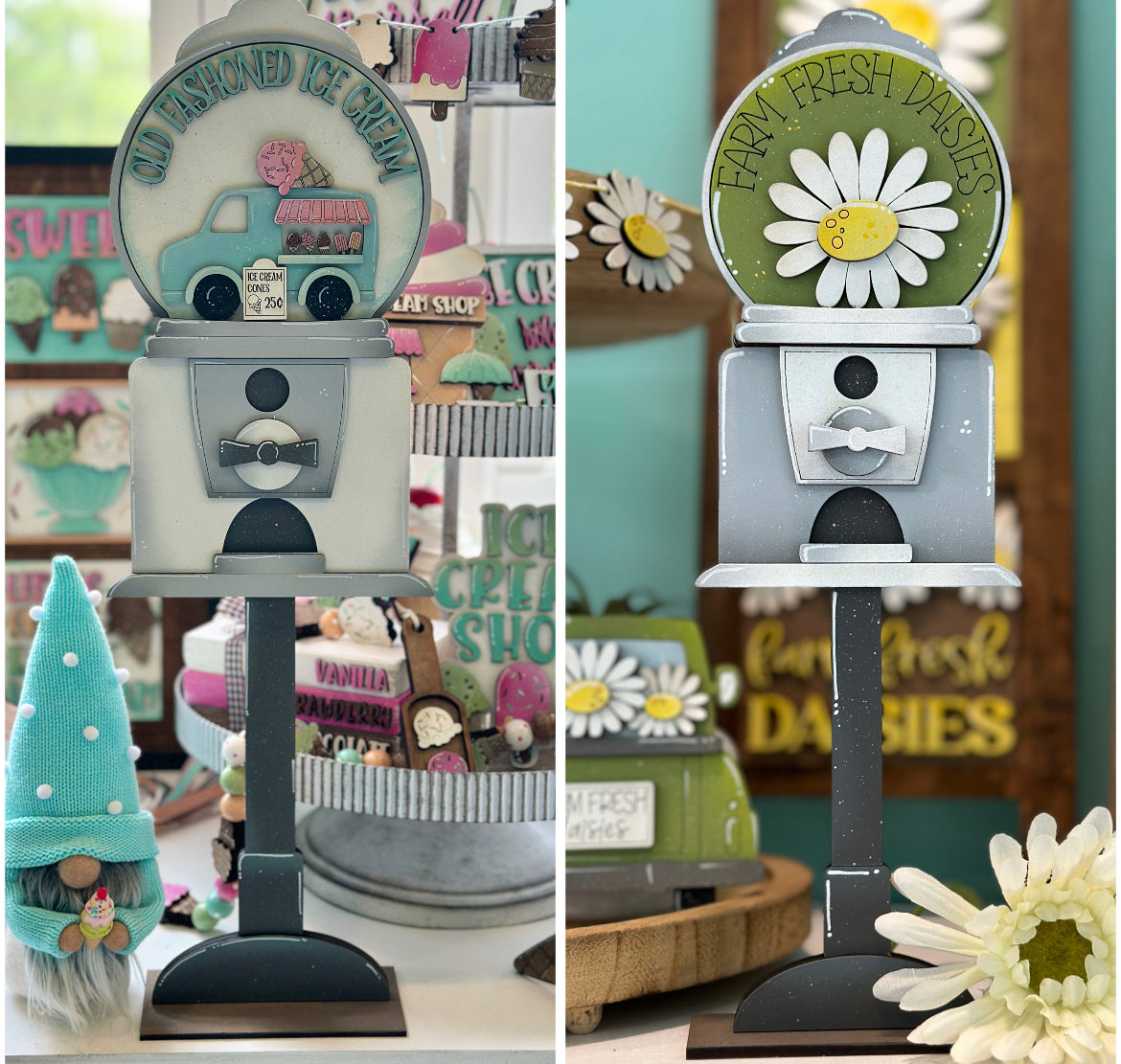 INTERCHANGEABLE GUM BALL MACHINE AND INSERTS