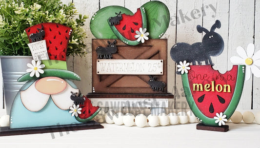 WATERMELON GNOME SHELF SITERS SET