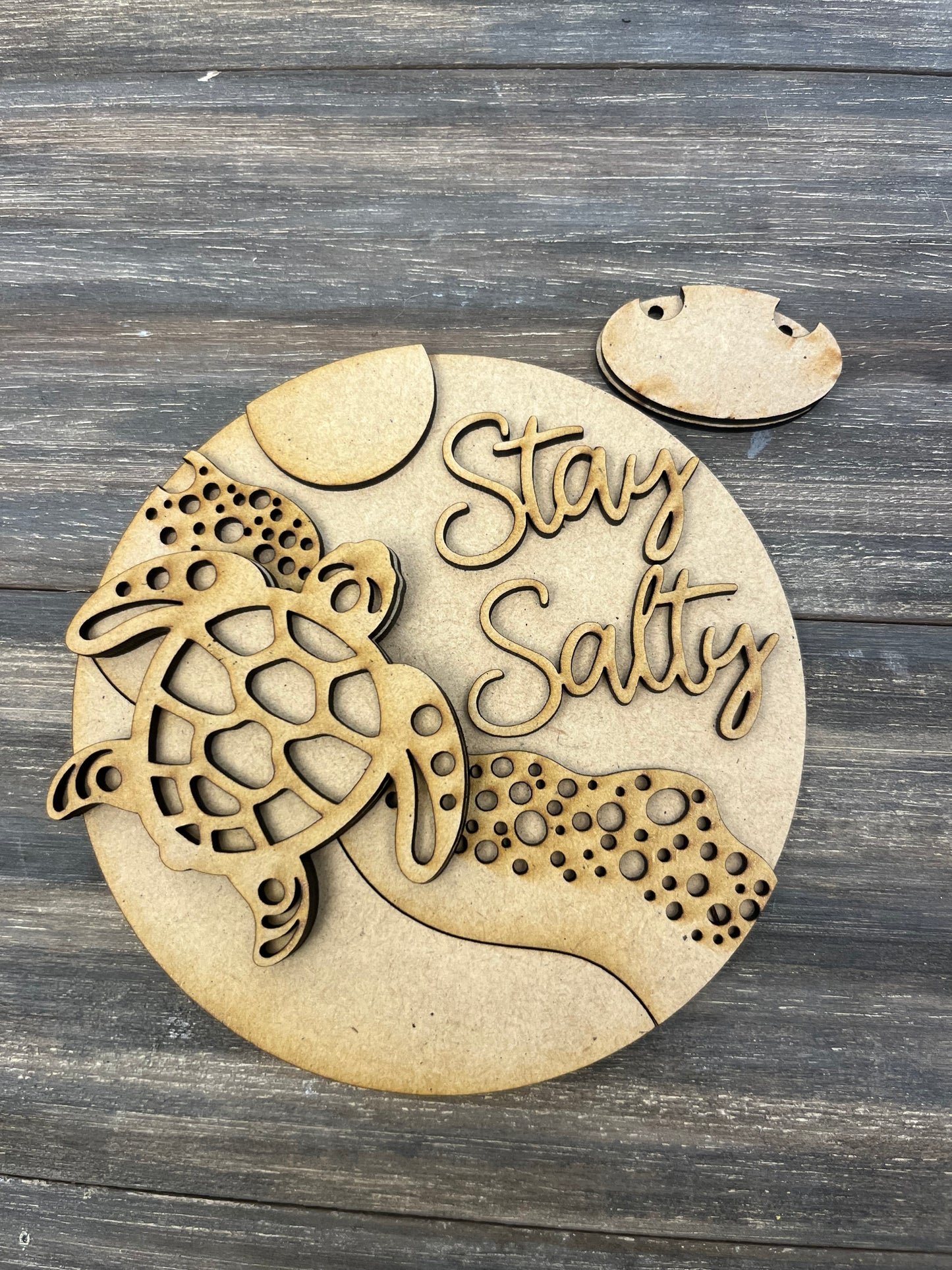 STAY SALTY DOOR HANGER AND SIGN POST SIGN