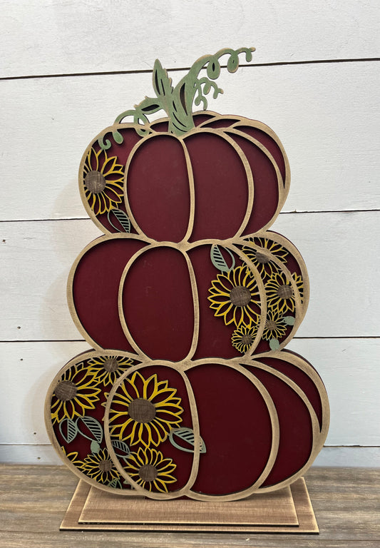 SUNFLOWER STACKED PUMPKIN