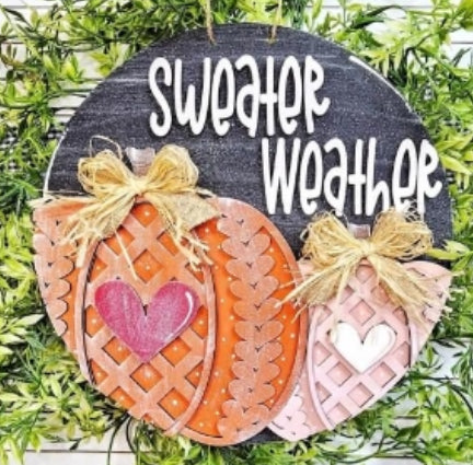 COZY SWEATER PUMPKIN DOOR HANGER