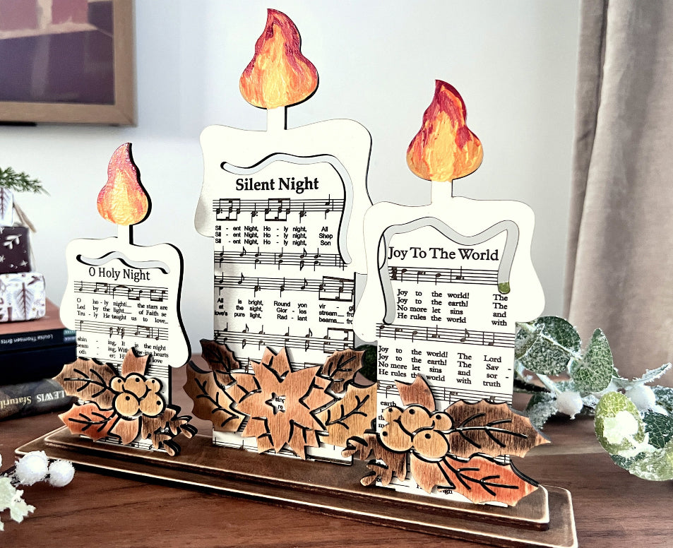 Music candle shelf sitter