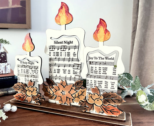 Music candle shelf sitter
