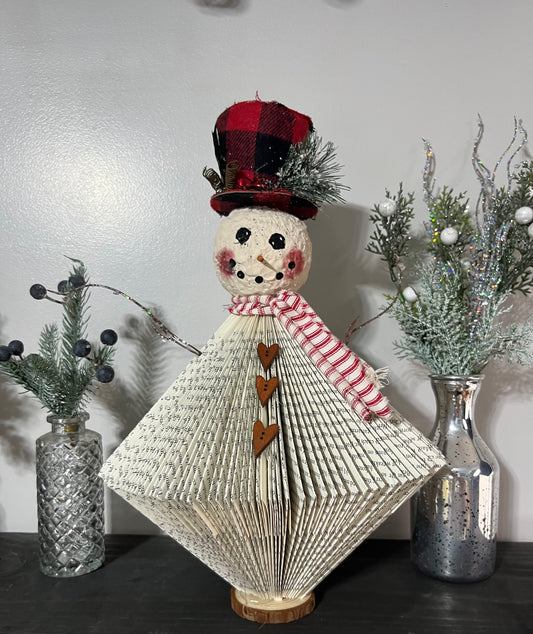 BOOK SNOWMAN AND CHRISTMAS TREE ACCESSORIES