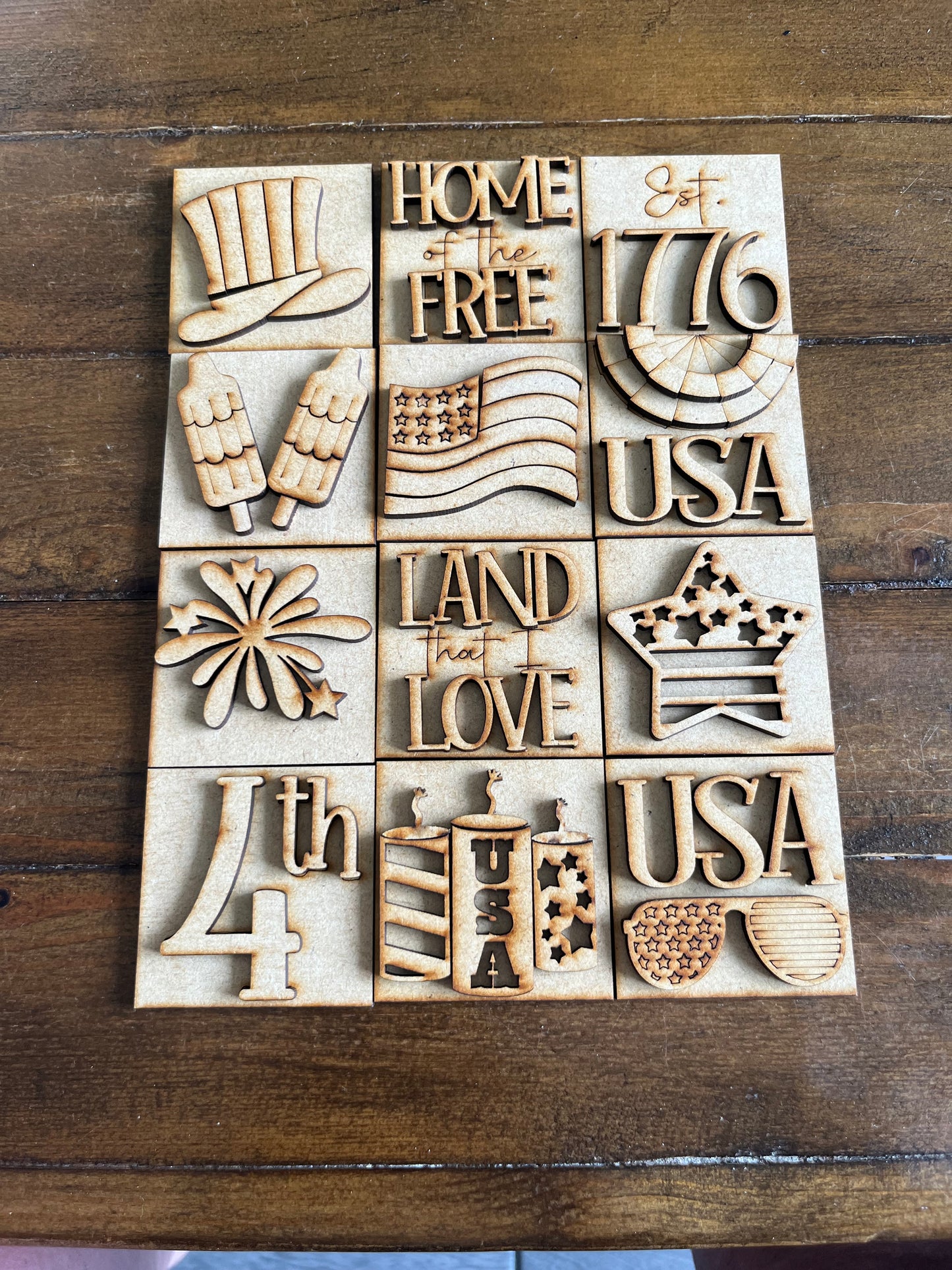 Mini ladder Inserts 4th of July