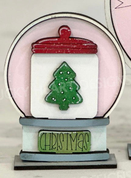 SNOW GLOBE  BUBBLEGUM MACHINE AND HOME SIGN