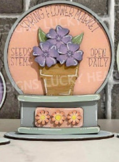 SNOW GLOBE  BUBBLEGUM MACHINE AND HOME SIGN