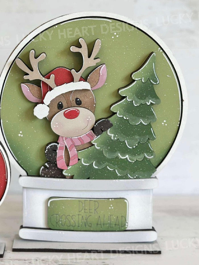 SNOW GLOBE  BUBBLEGUM MACHINE AND HOME SIGN