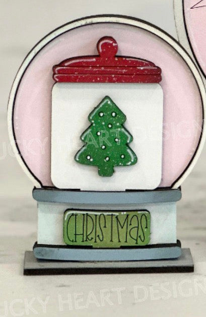 SNOW GLOBE  BUBBLEGUM MACHINE AND HOME SIGN