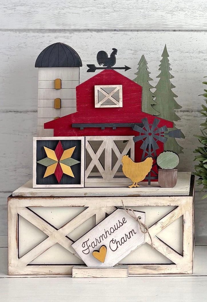 FARMHOUSE CRATE W/ INTERCHANGEABLE INSERTS