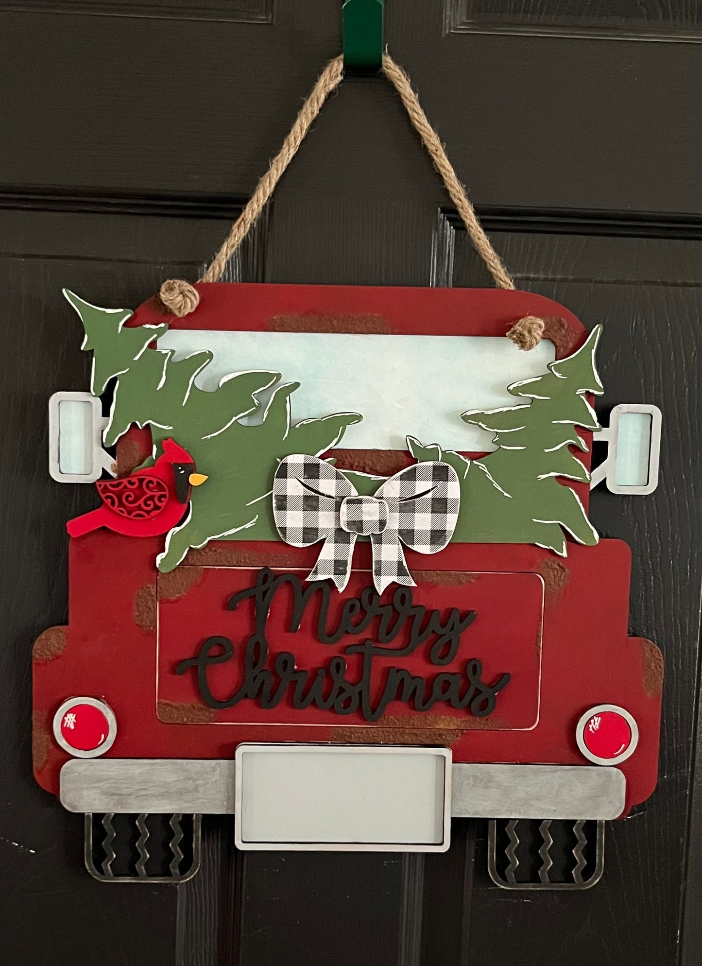 18" Christmas Truck Door Hanger