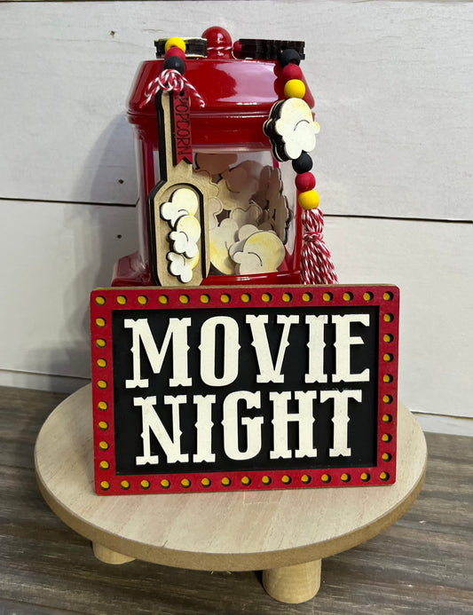 Popcorn Movie Night Tiered Tray