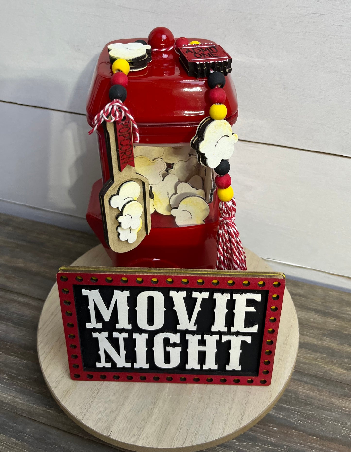 Popcorn Movie Night Tiered Tray