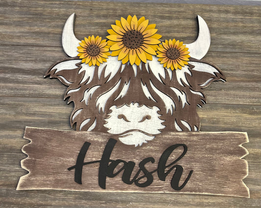 Highland Cow Door Hanger