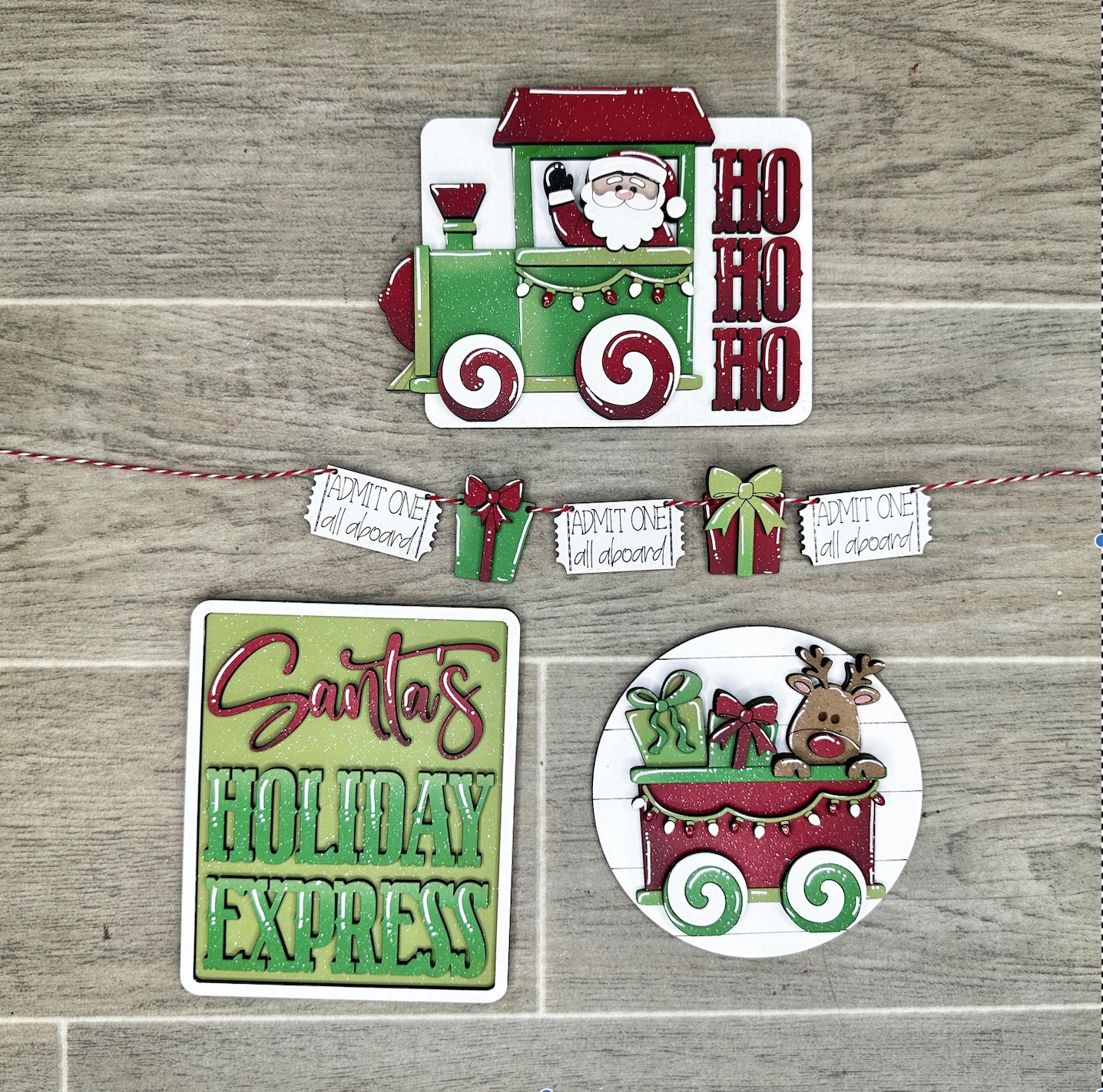 December 2023 Tiered Tray Santa's Christmas Train