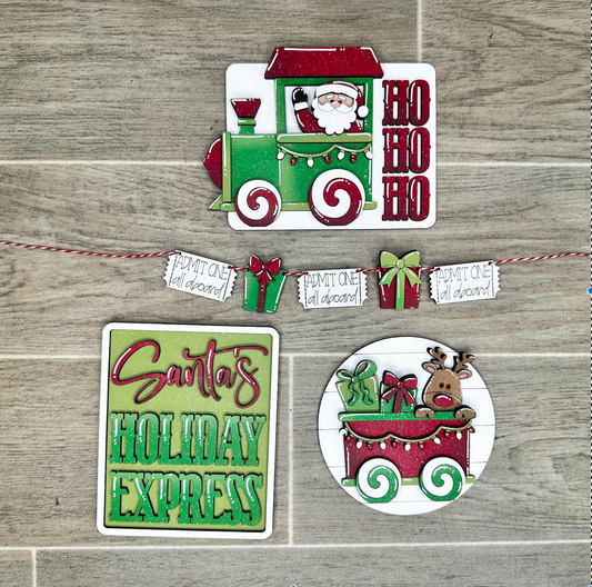 December 2023 Tiered Tray Santa's Christmas Train